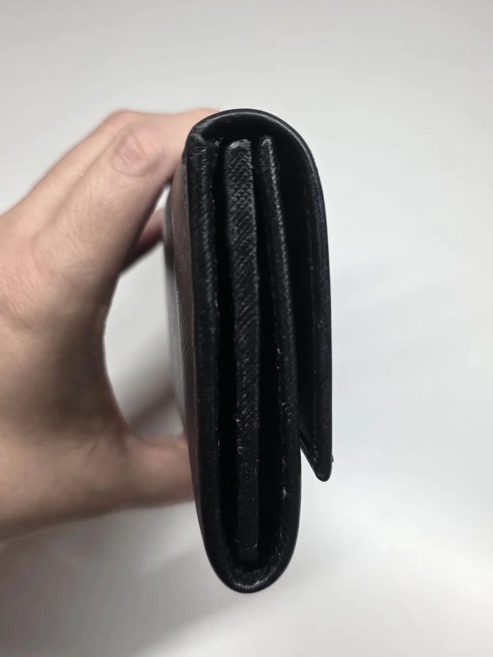 Black Ferragamo Leather Gancini Clutch with Silver Logo Hardware